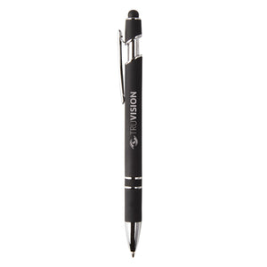 Pack Of 10 Velvet Texture Metallic Pen With Stylus | With Your Business Name
