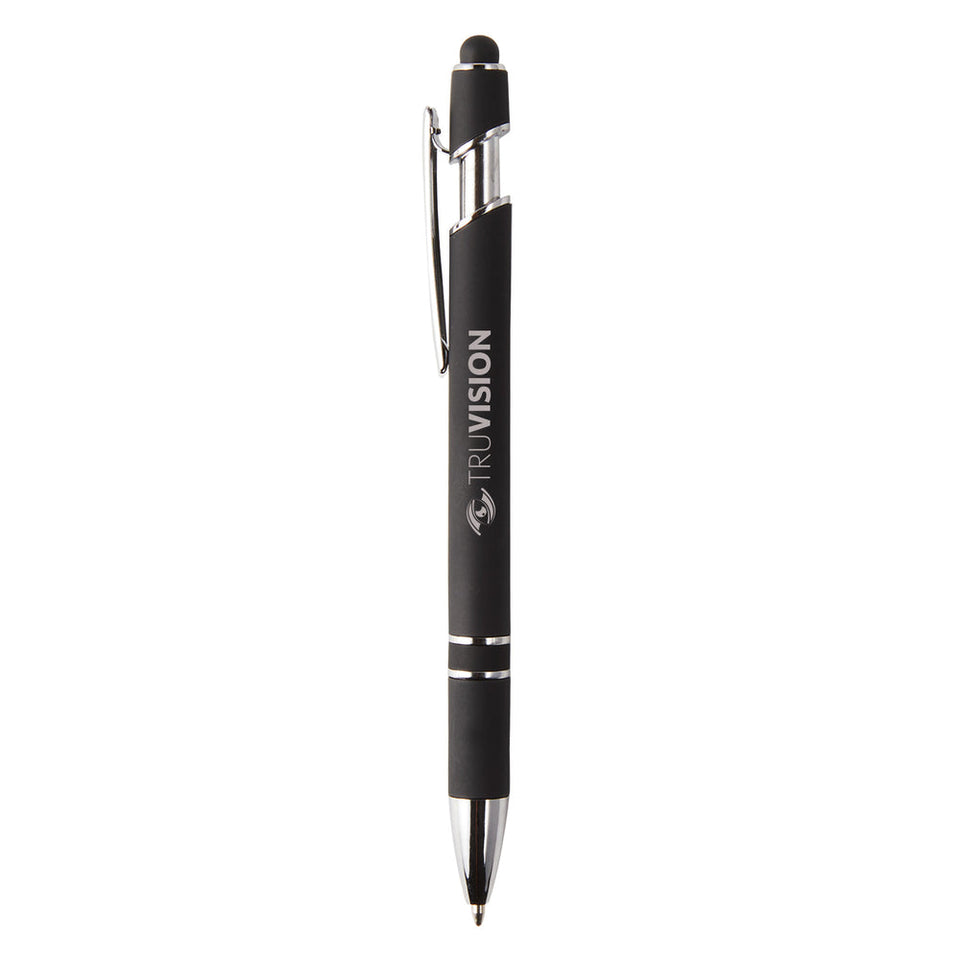 Pack Of 10 Velvet Texture Metallic Pen With Stylus | With Your Business Name