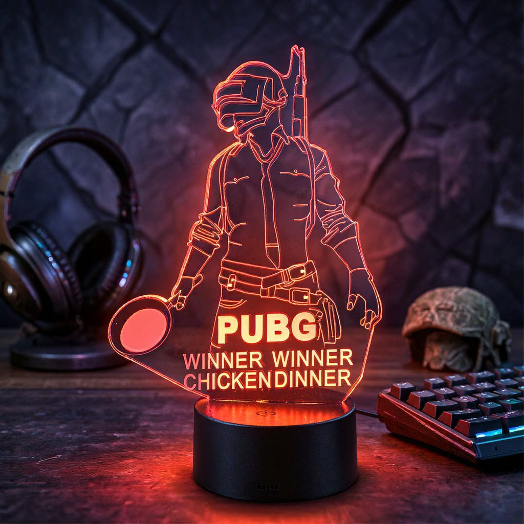PUBG Mobile 3D Illusion Lamp Winner Winner Chicken Dinner