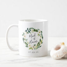 Alabaster Floral Wreath Maid of Honor Coffee Mug - My Art